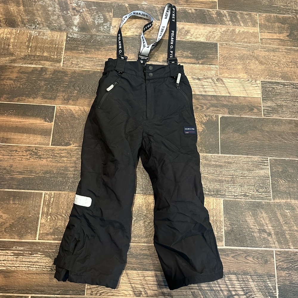Polarn O. Pyret Snowpants Flexi Size Eco Waterproof Shell Black sz 7-8 128